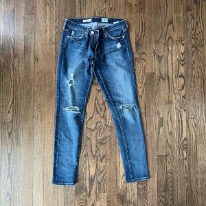 Women’s AG Skinny Ankle Distressed Denim